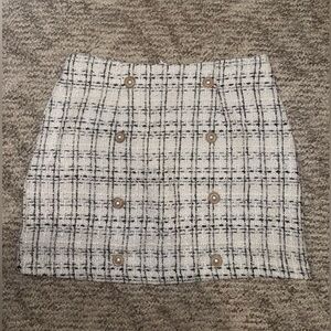 Plaid Button-Front Skirt